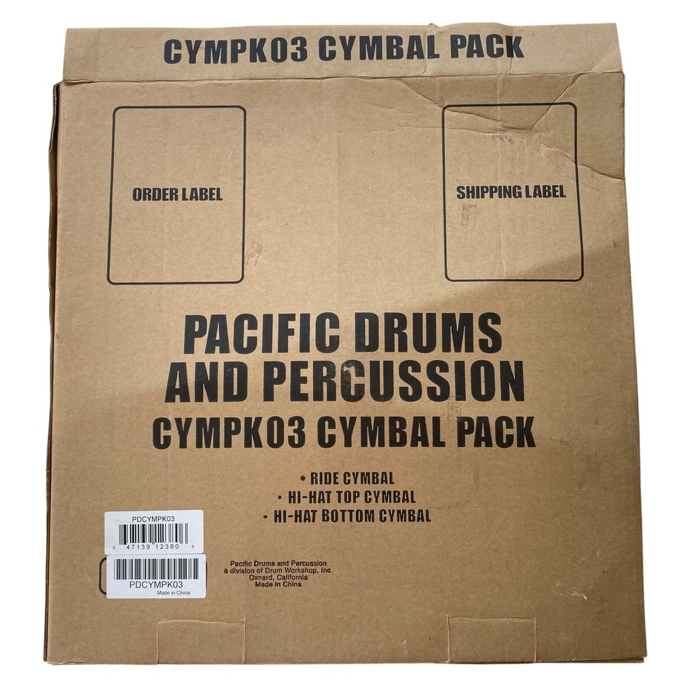 Pacific Drums and‎ Percussion CYMPKO3 Cymbal Pack 3-Piece Cymbal Set Open Box